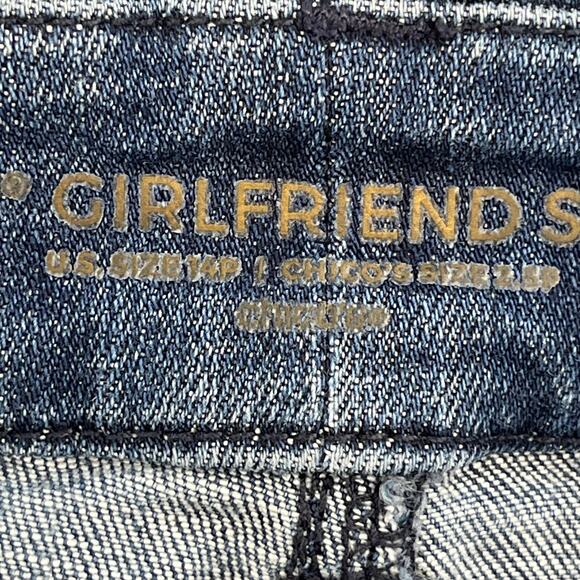 Chico's So Slimming Girlfriend Medium Wash Basic Slim Leg Denim Ankle Jeans 14P - Picture 4 of 11
